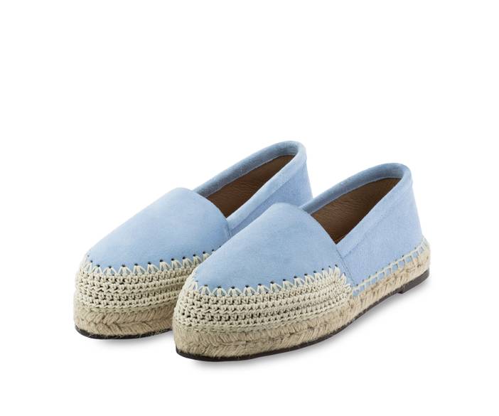 TORAL BABY BLUE SUEDE ESPADRILLES | Toral Shoes