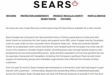 Las últimas tiendas de Sears cierran sus puertas para siempre en Canadá