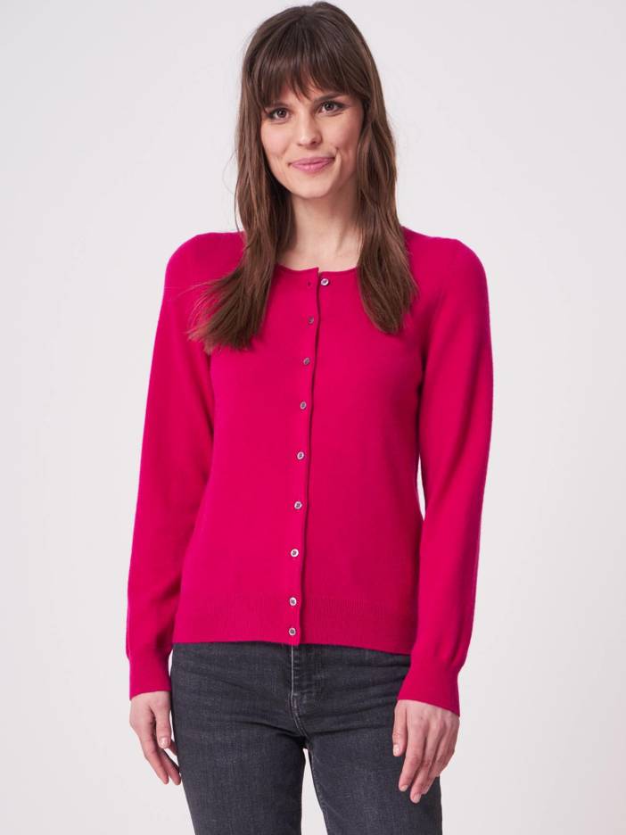 Basic fijngebreid vest met ronde hals van biologisch cashmere | Repeat Cashmere