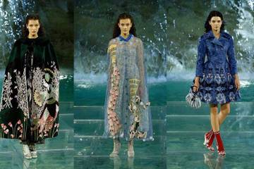 Fendi models walk on water in Rome's Trevi fountain