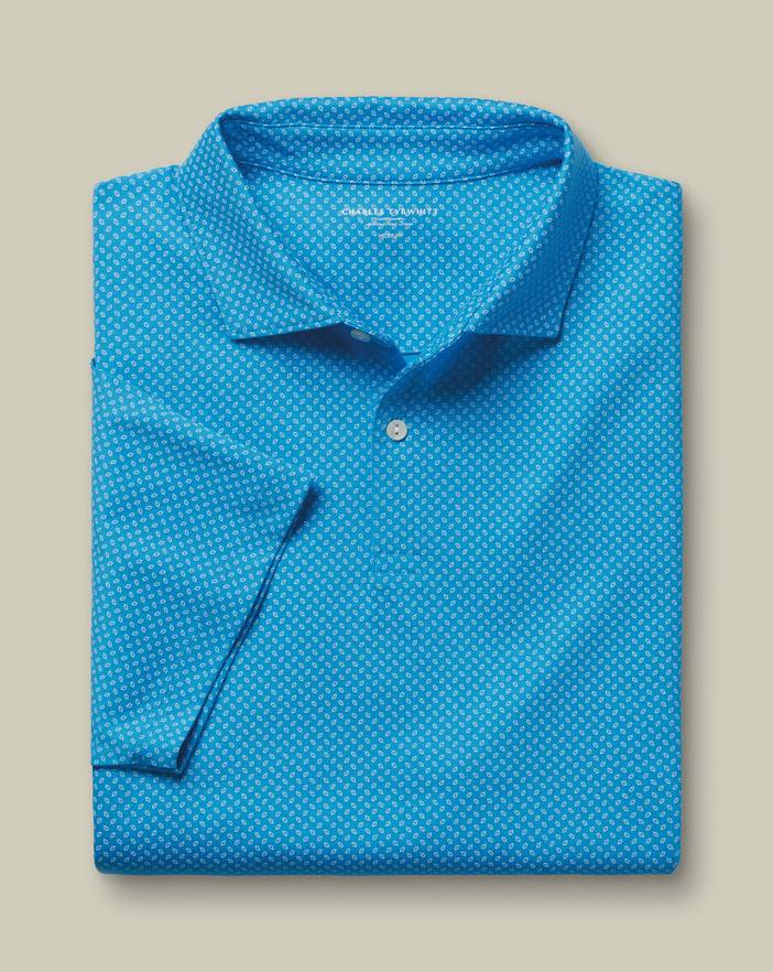 Men's Charles Tyrwhitt Performance Geo Print Polo Shirt | Charles Tyrwhitt