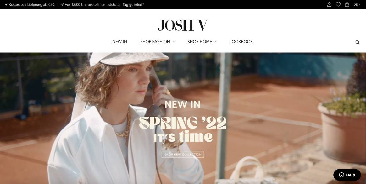 Josh V OnlineShop. Bild: Josh V
