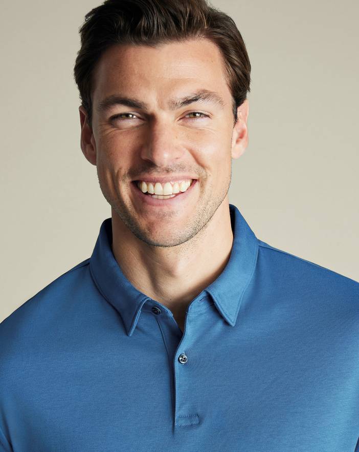 Men's Charles Tyrwhitt Long Sleeve Smart Jersey Polo Shirt | Charles Tyrwhitt