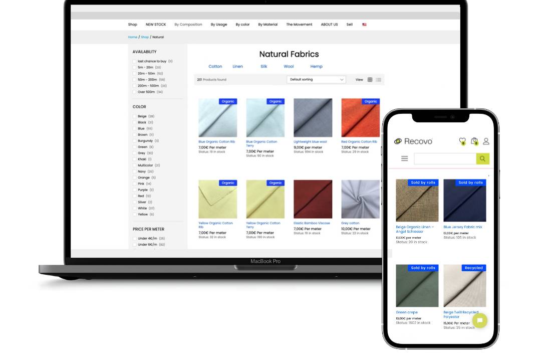 The materials are registered in a database and can be purchased through the platform.