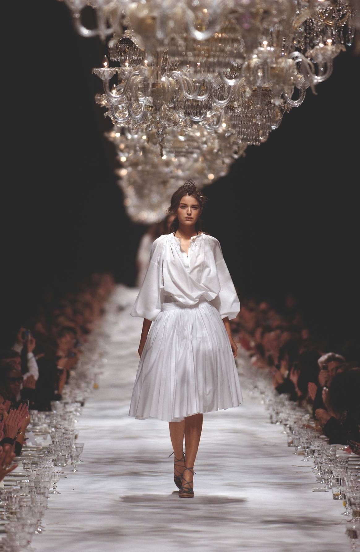 Dries van Noten fiftieth show where the table became a catwalk.