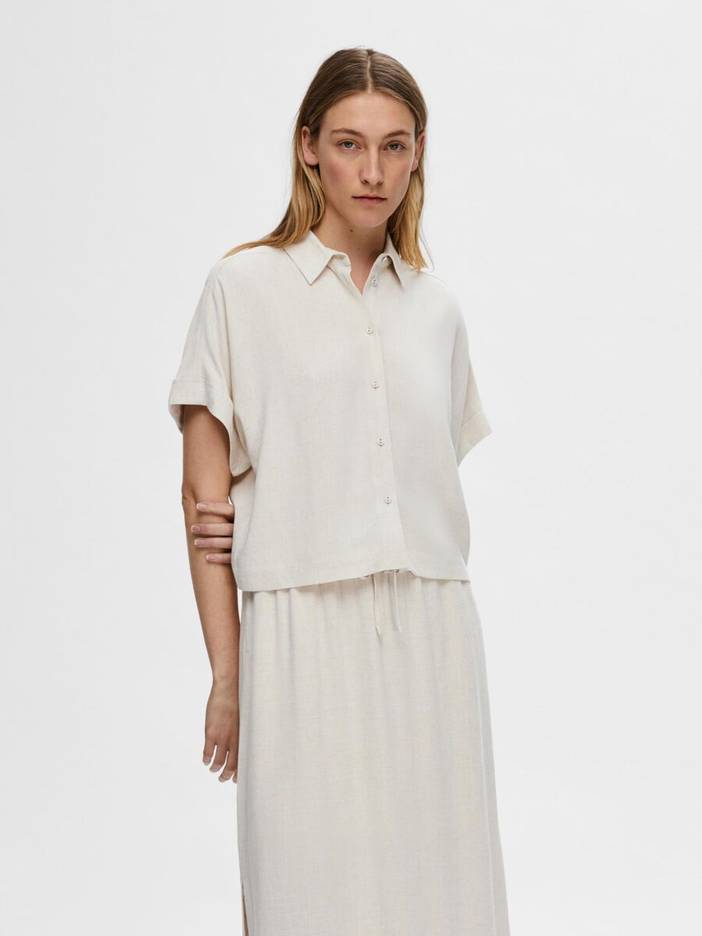 Cropped Overhemd Met Korte Mouwen | Selected-Femme