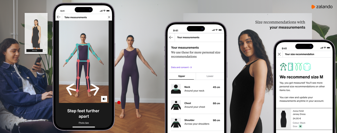 Zalando size advice based on customers own body measurements