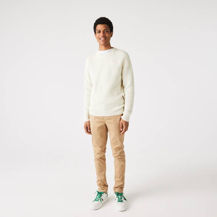 Herren Lacoste Pullover aus Wolle mit Zopfmuster | Lacoste