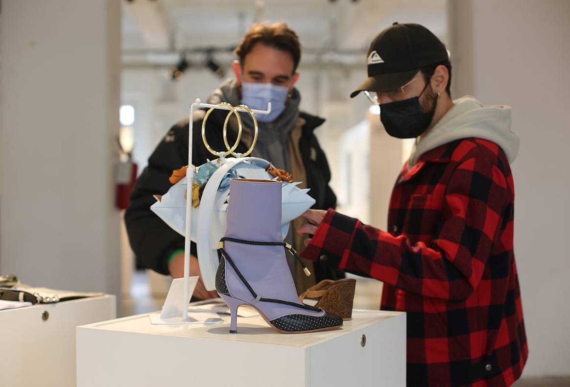 Students of Accademia Costume & Moda show designs during Fashion Graduate Italia