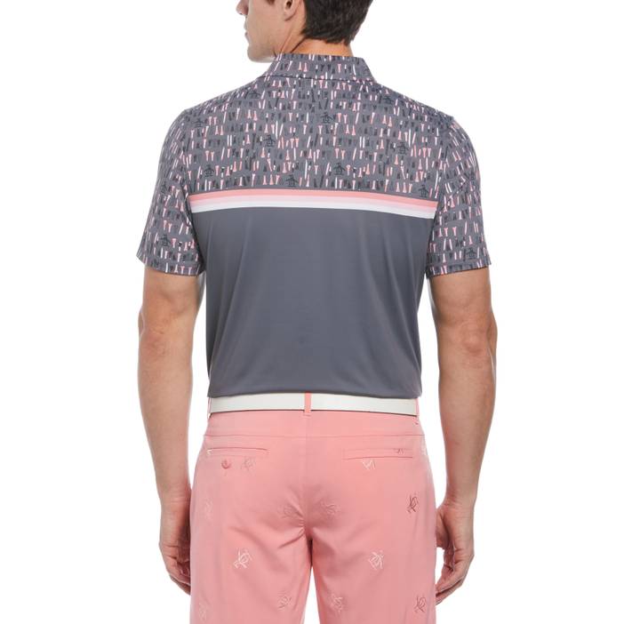 Men's Broken Tees Novelty Block Print Golf Polo Short Sleeve | Original Penguin