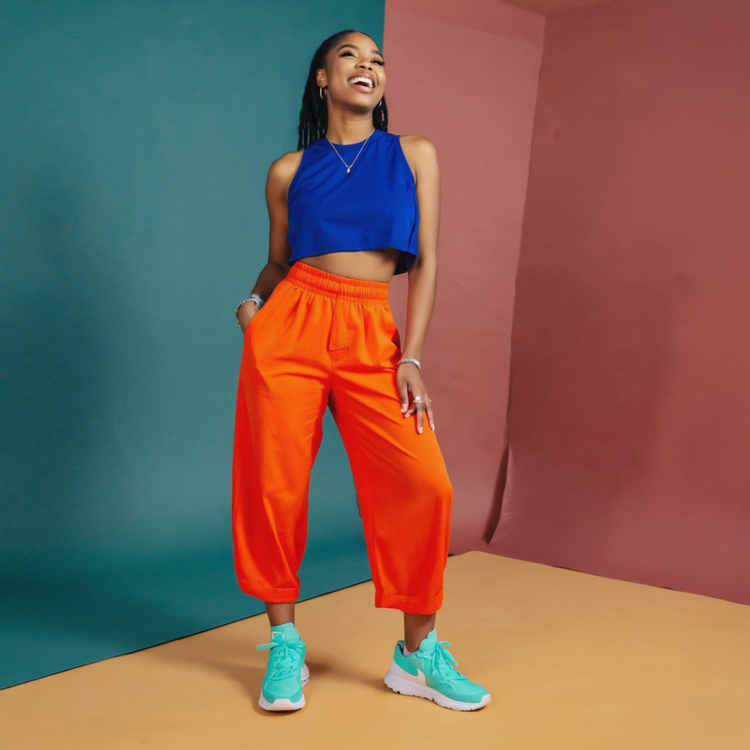 Woman wearing CLR Wear apparel