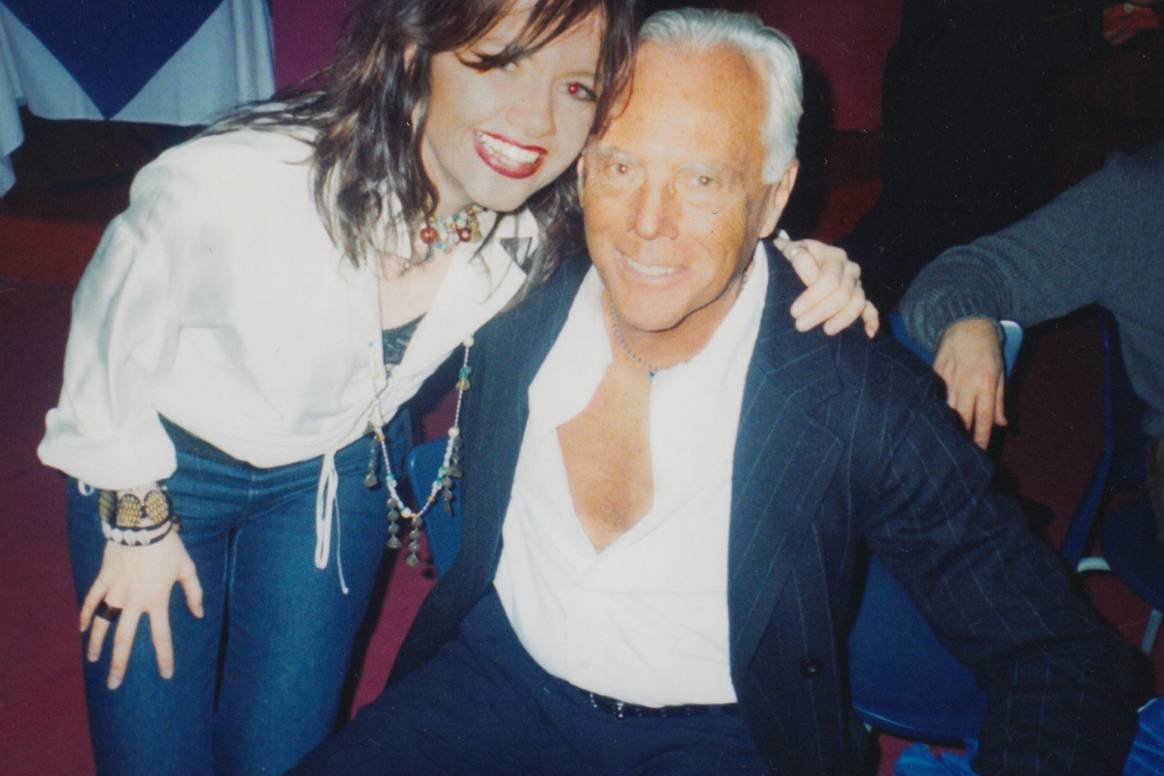 L'autrice con Giorgio Armani