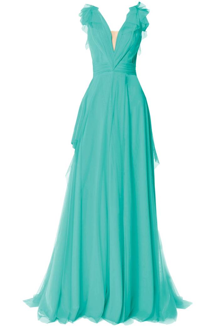 Turquoise Tulle Evening Dress | Angelika Jozefczyk
