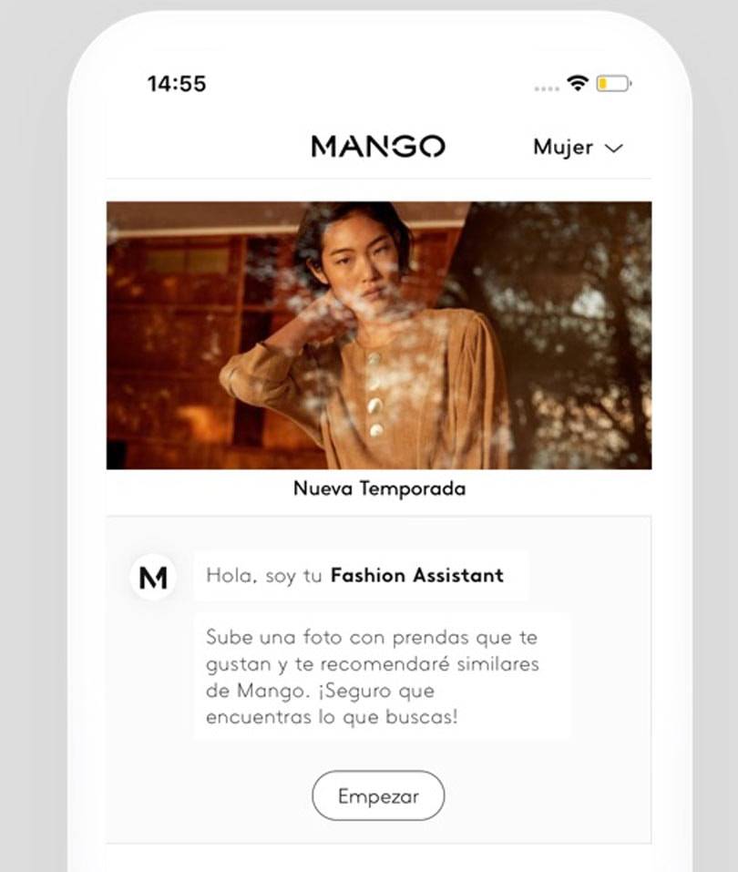 Mango lanza un chat bot con reconocimiento de imagen