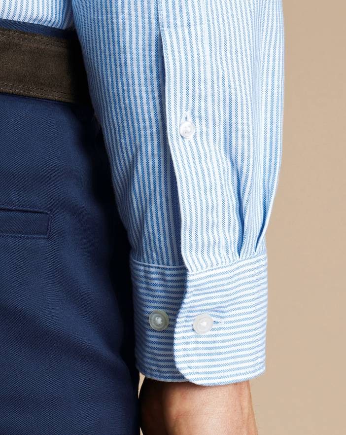 Men's Charles Tyrwhitt England Rugby Button-Down Collar Washed Oxford Stripe Shirt | Charles Tyrwhitt