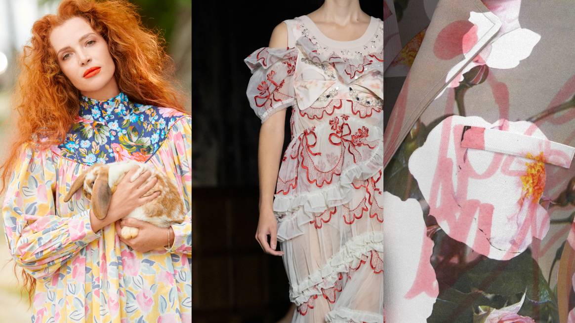 Imágenes (de la izquierda a la derecha): Laura Ashley x Batsheva, Simone Rocha SS22, Soulland SS