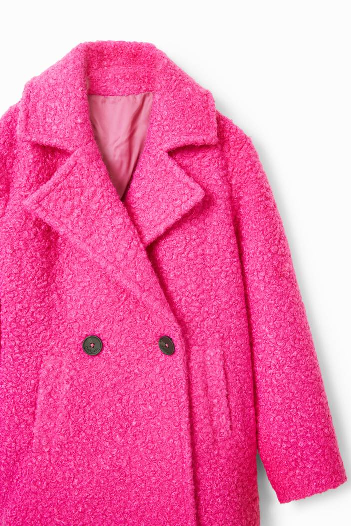 Double-breasted bouclé coat | Desigual