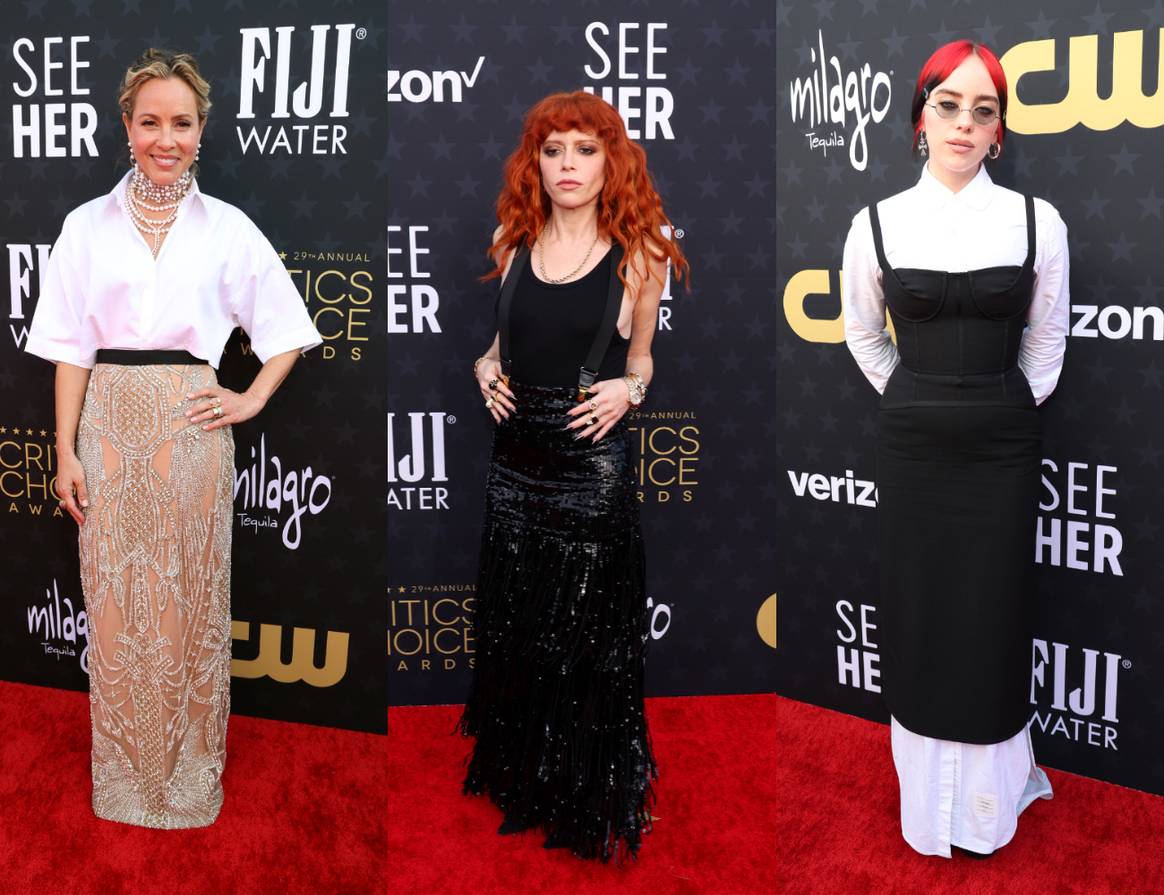 Maria Bello, Natasha Lyonne and Billie Eilish at the 29th Annual Critics Choice Awards.