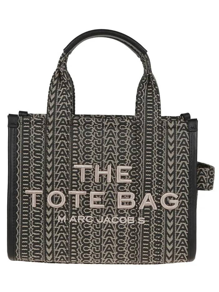 Sacs à main, Jacquard Fabric Small Tote With Embroidered Monogr en marron | Marc Jacobs