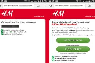 H&M caught in scam promotion on WhatsApp