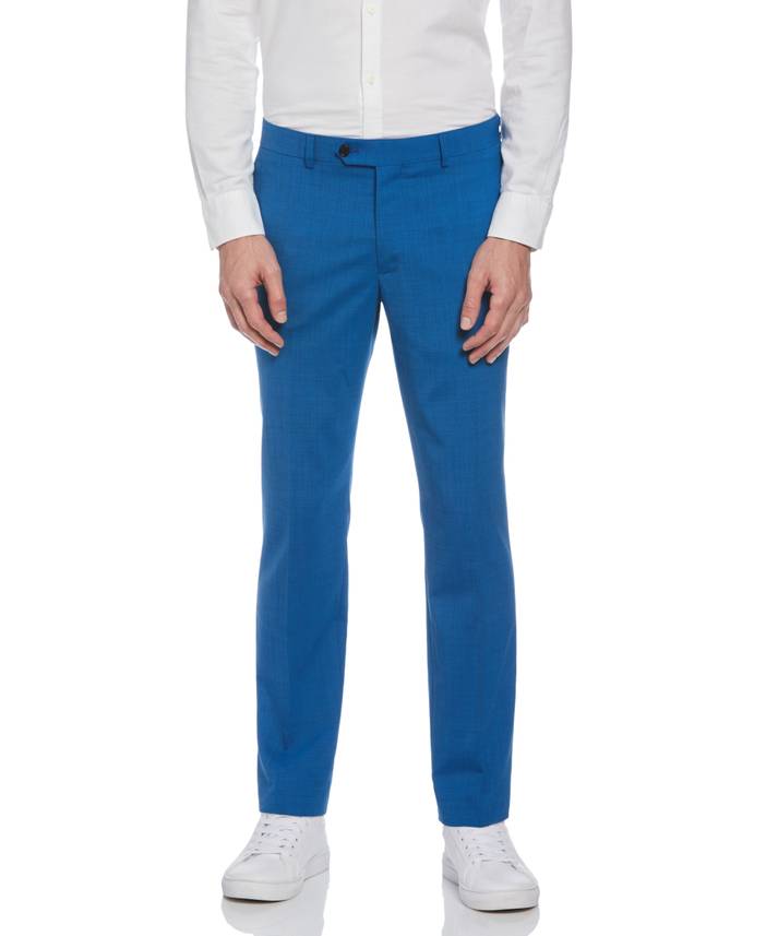 Men's Blue Textured Wool Blend Two Piece Suit | Original Penguin