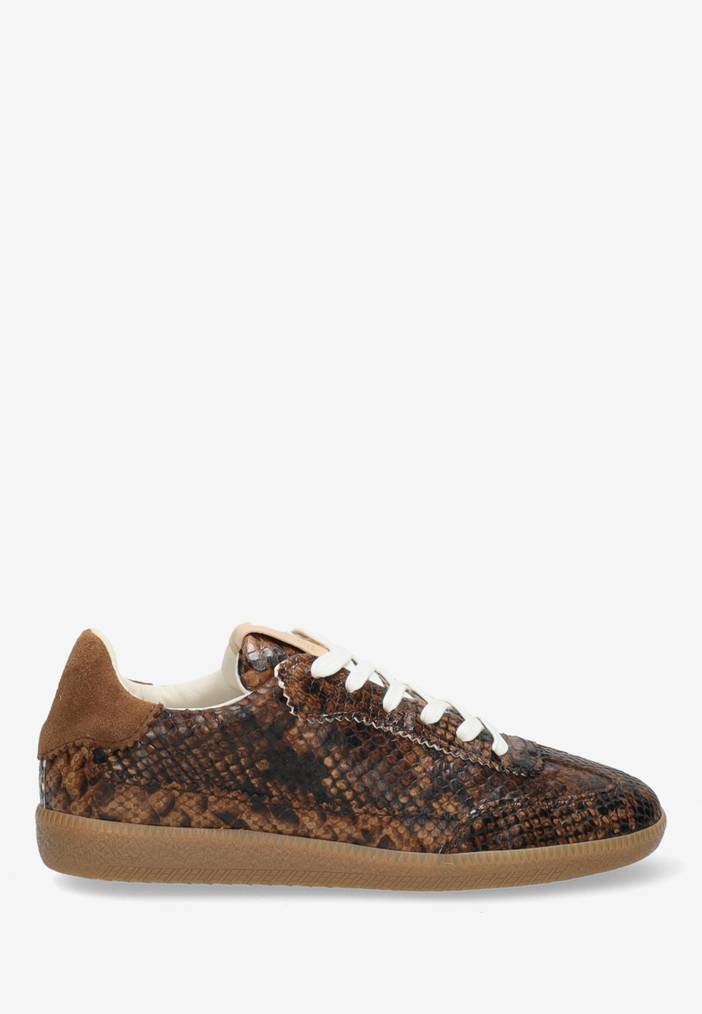 Sneaker Pearl Lux Snake Donkerbruin | Fred de la Bretoniere