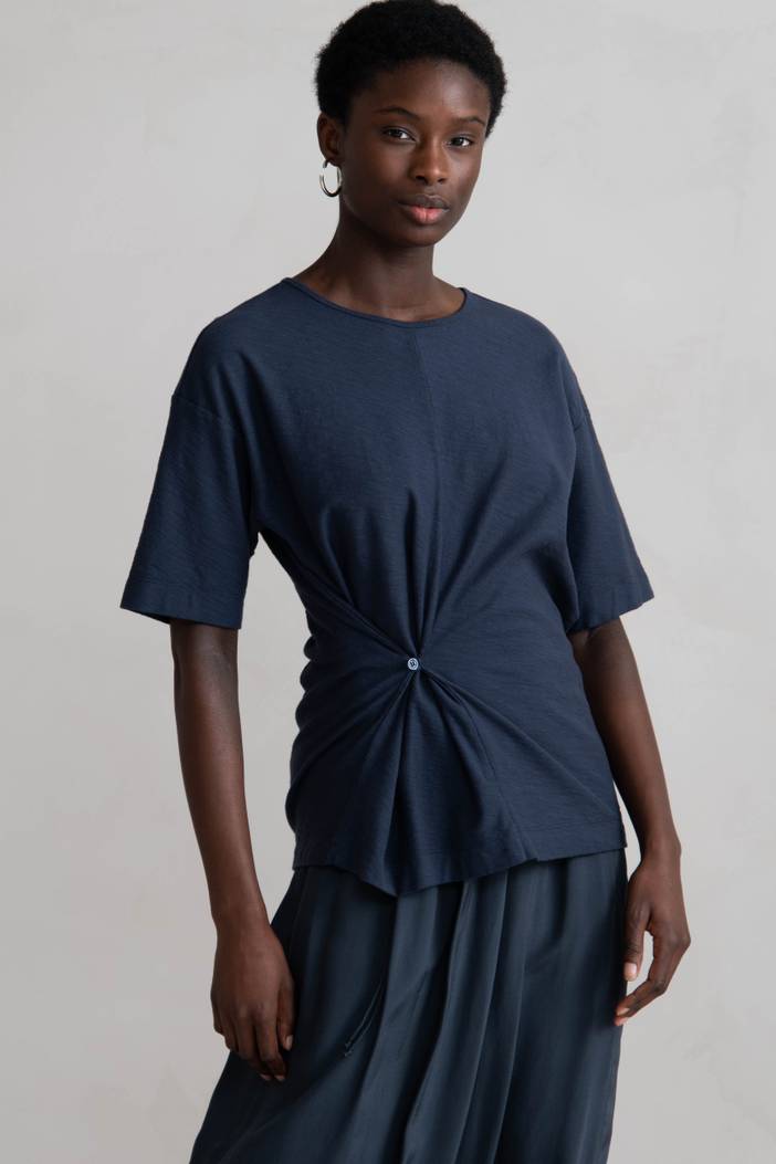 Adjustable Cotton Top | Sustainable Comfort | HUMANOID | Blauw | Maat: XS | Cotton | Humanoid
