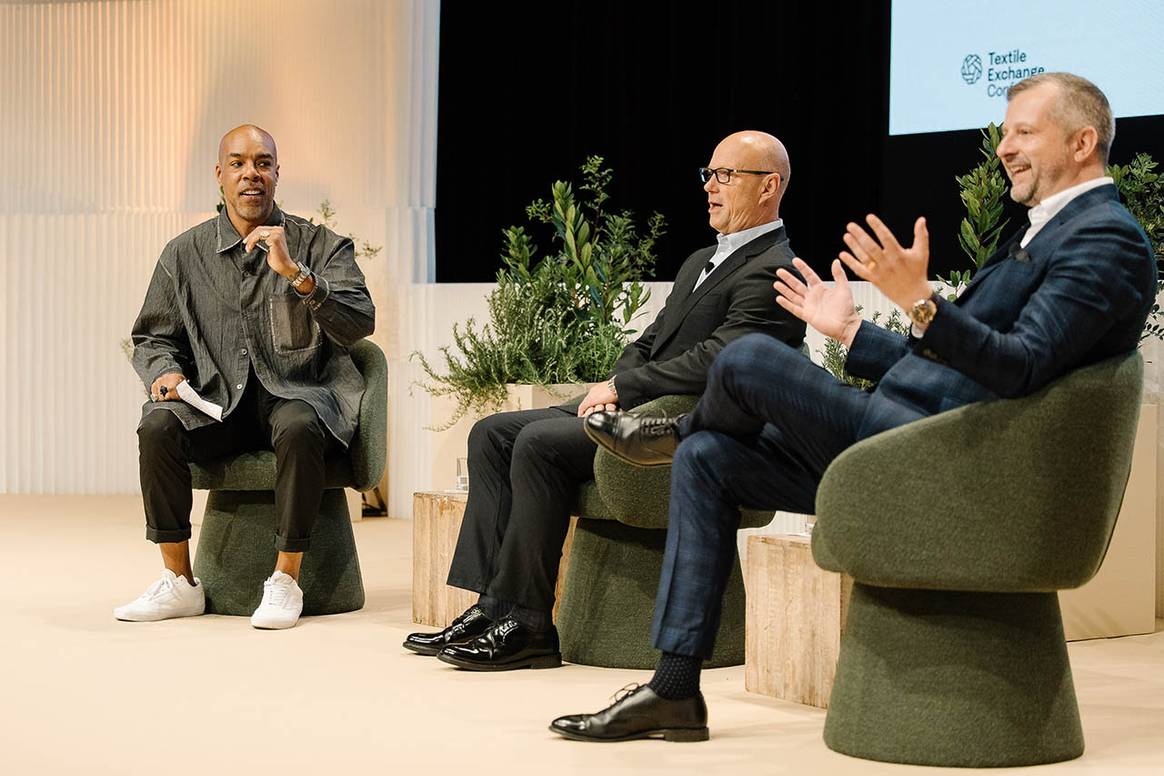 Patrik Frisk (middle) of Reju and Peter Majeranowski (right)  of Circ in conversation with Chris Denson of Visionology.