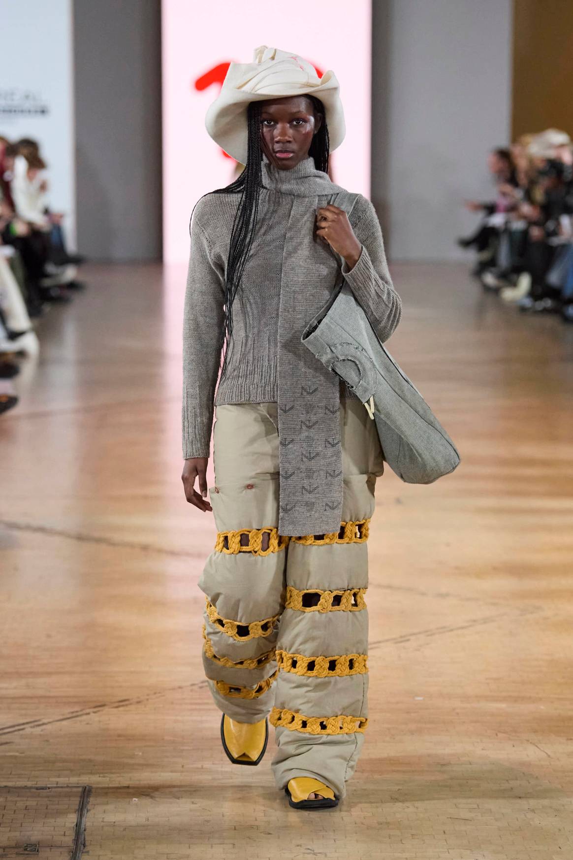 An AW24 look by Gracey Owusu-Agyemang. Central Saint Martins MA show, London Fashion Week