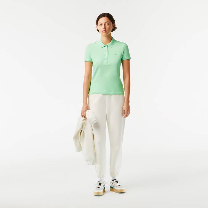Slim Fit Damen Lacoste Poloshirt aus Stretch-Baumwoll-Piqué | Lacoste