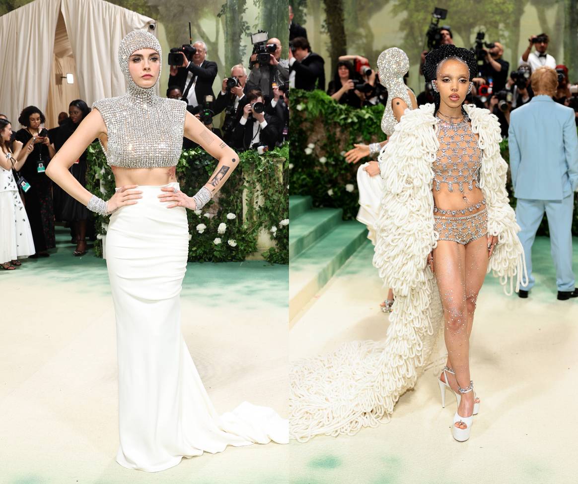 Cara Delevingne and FKA Twigs in Stella McCartney.