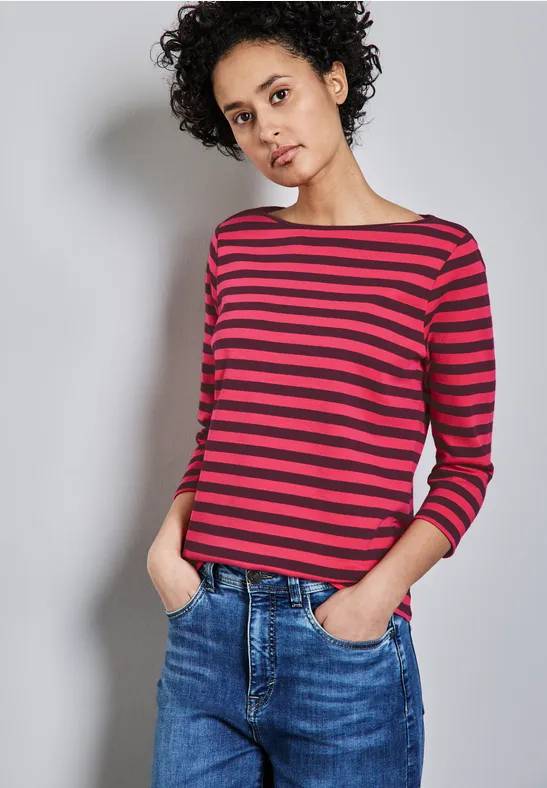 Frauen Gestreiftes Shirt in Rot | Street One