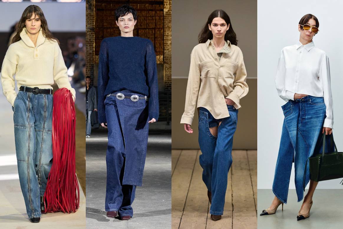 FW26 (from left to right): Stella McCartney, Tibi, Eckhaus Latta and JW Anderson