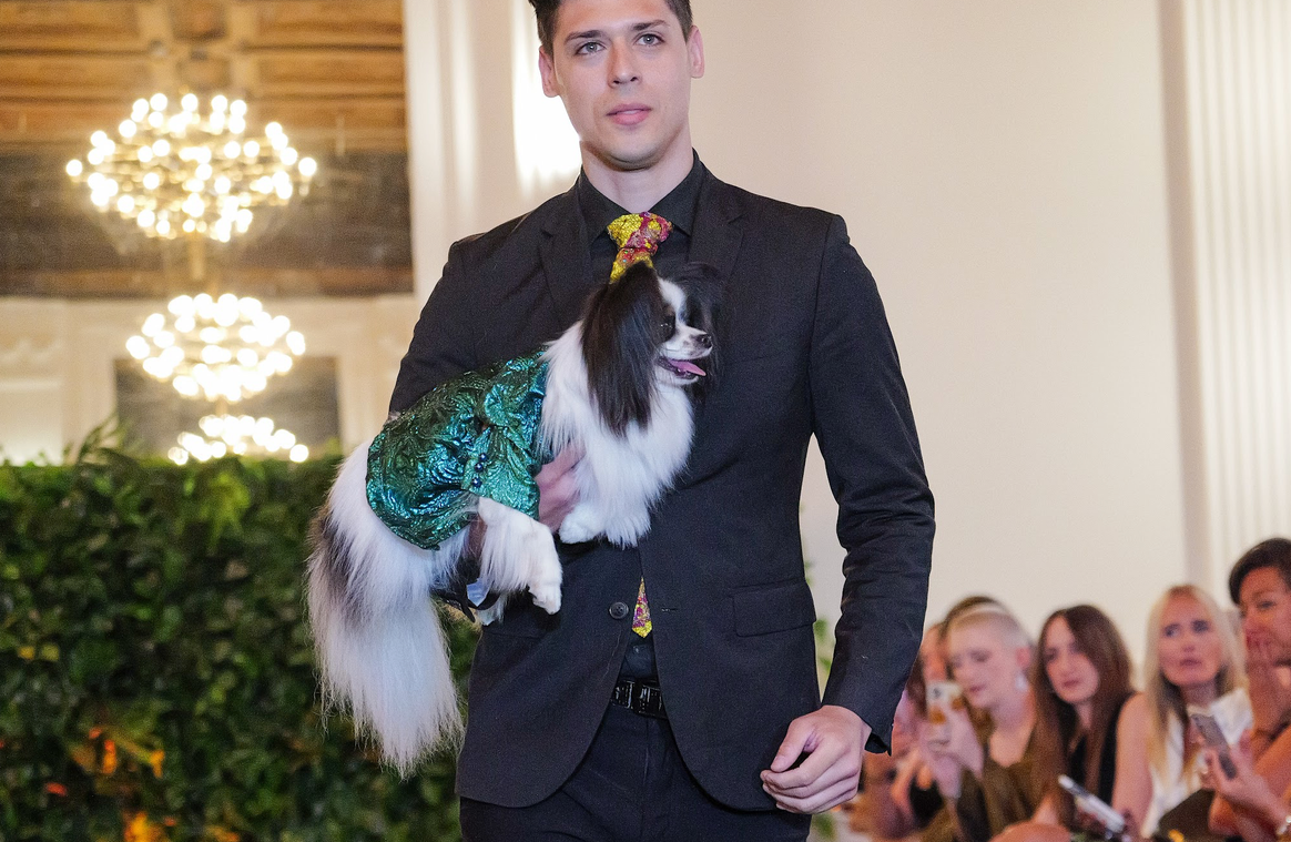 Papillon Finley as Maluma in a custom outfit created by his designer friend Willy Chavarría.