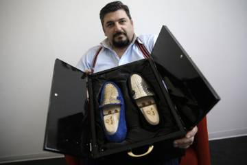 Gilt-y pleasure: Italian artisan crafts 24-carat gold shoes