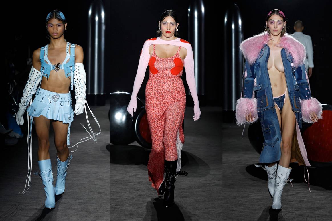 Imágenes de la colección Dildom 2023 de Dominnico en 080 Barcelona Fashion, por cortesía de la organización