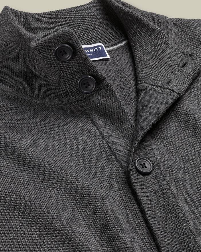 Men's Charles Tyrwhitt Merino Button Through Funnel Neck Cardigan | Charles Tyrwhitt