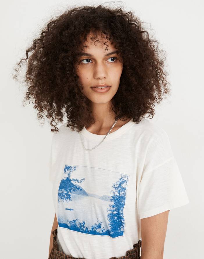 Canoe Trip Graphic Whisper Cotton Rib-Crewneck Tee | Madewell