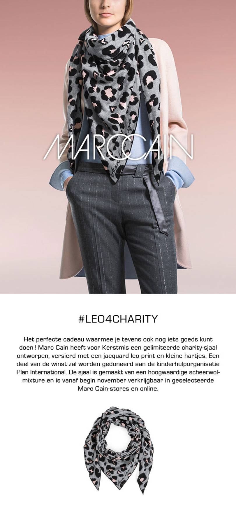 Marc Cain ontwerpt gelimiteerde charity-sjaal voor Kerstmis
