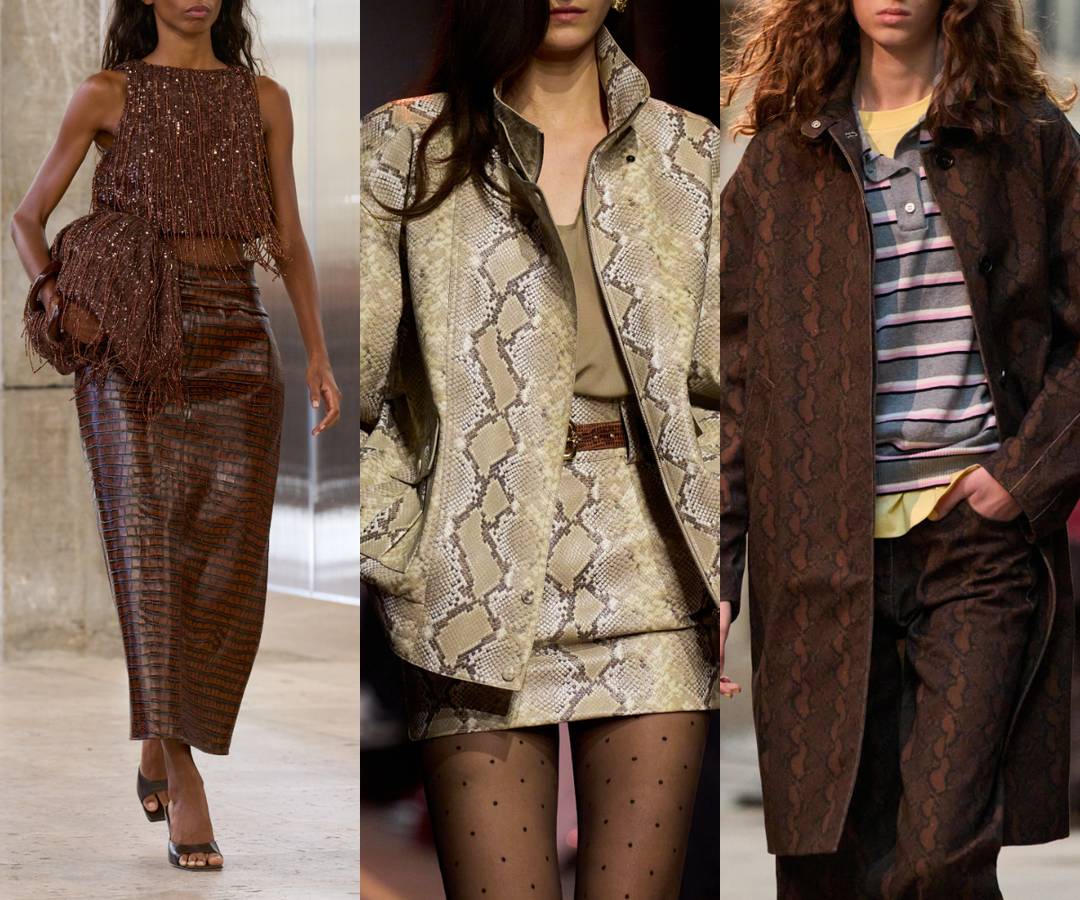 Animal print on the SS26 runways. Aje, Elie Saab and MGSM.