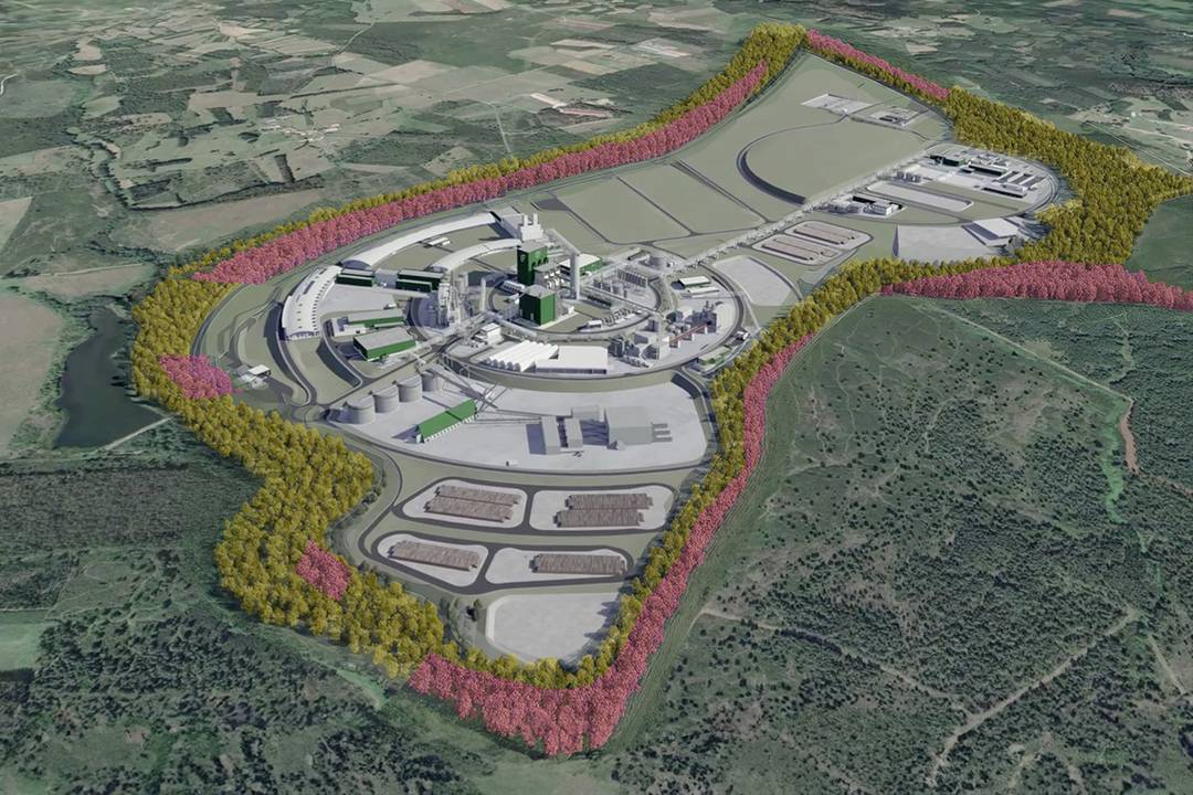 Renderização da fábrica do “Projeto Gama” da Greenfiber em Palas de Rey.