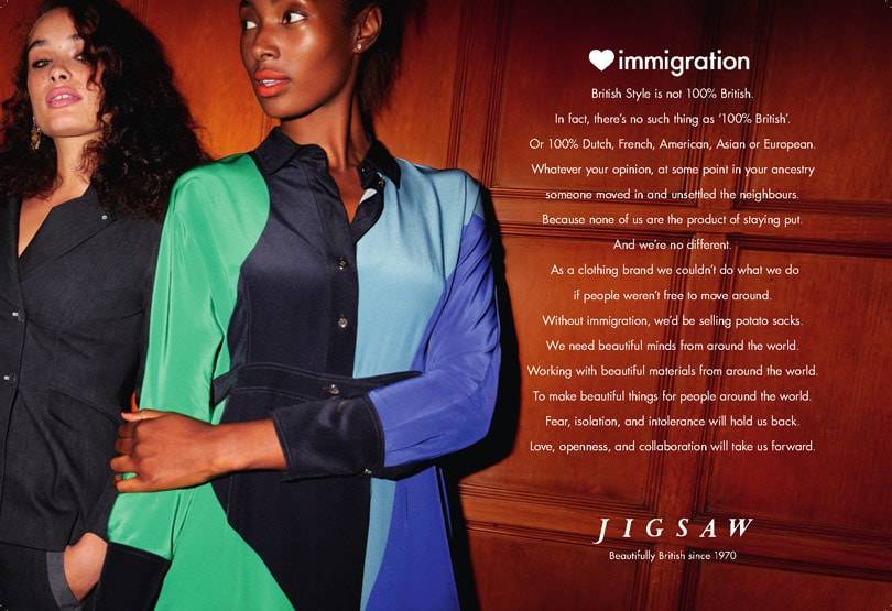 Jigsaw launches pro-immigration campaign for AW17