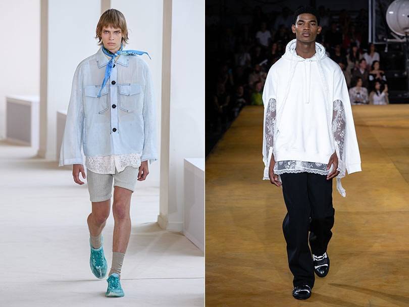 Acne Studios lente/zomer 2020 en Burberry lente/zomer 2020. Beeld: Catwalkpictures