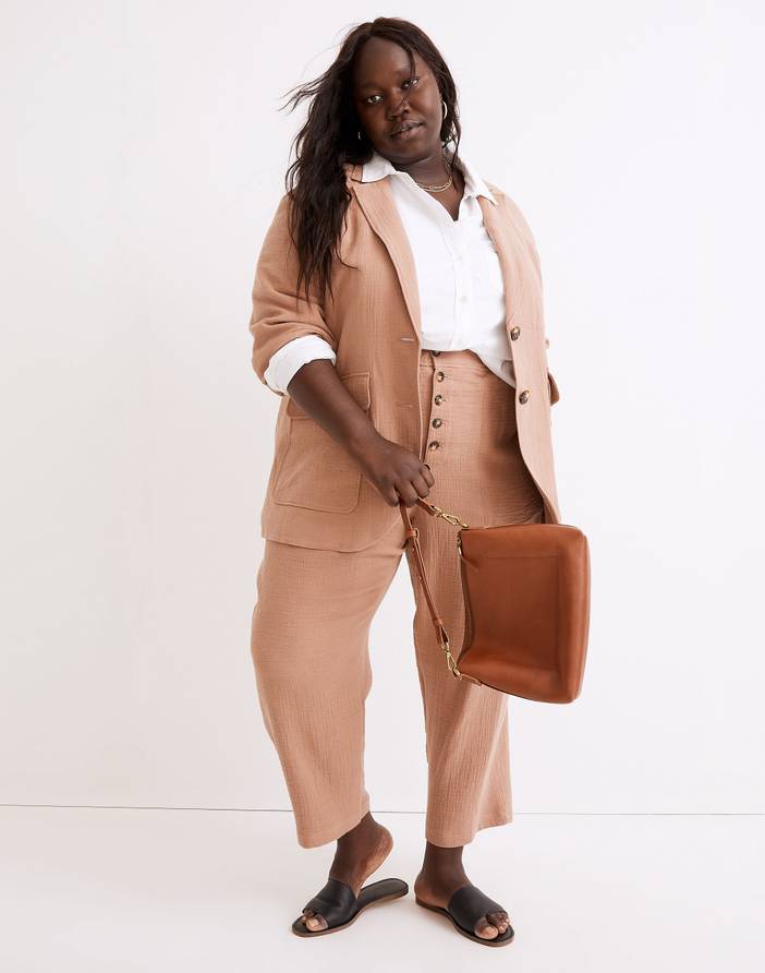 Plus Cotton-Linen Relaxed Larsen Blazer | Madewell