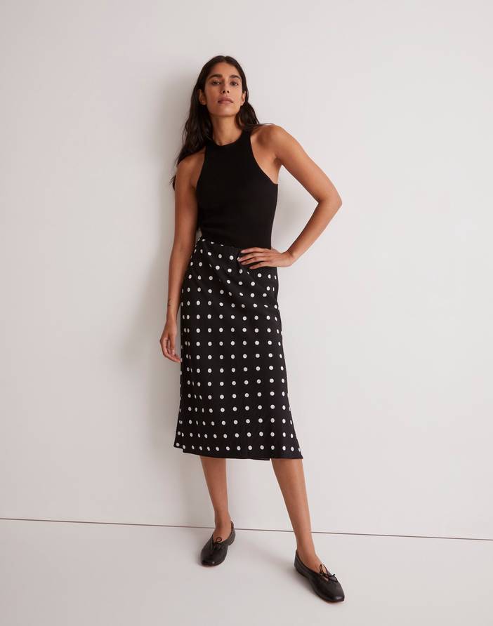 The Layton Midi Slip Skirt in Polka Dot | Madewell