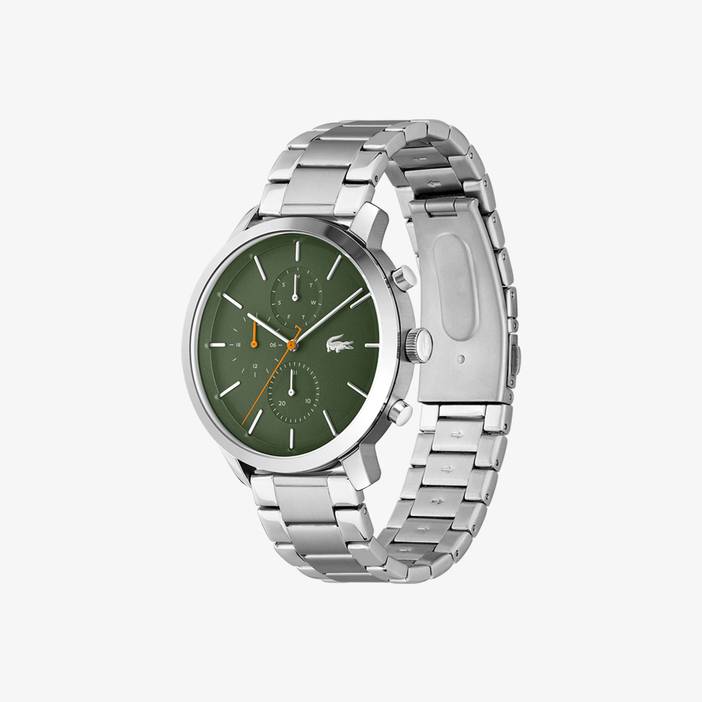 Herren Lacoste Replay Armbanduhr mit grünem Zifferblatt und Band aus Edelstahl | Lacoste