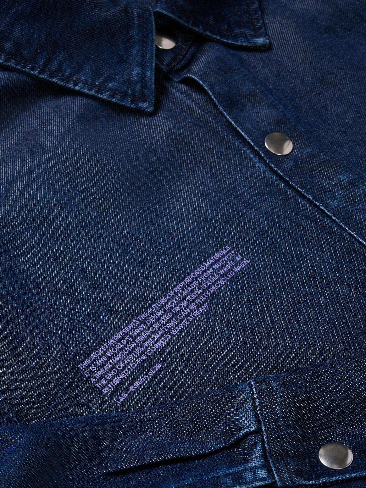 Image: Pangaia; Pangaia Lab ‘Renu’ denim jacket crafted from Evrnu’s NuCycl fibre