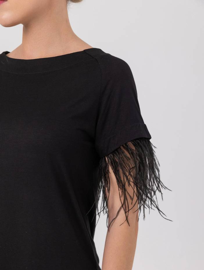 Ariel - T-Shirt mit abnehmbaren Federn | Helene Galwas