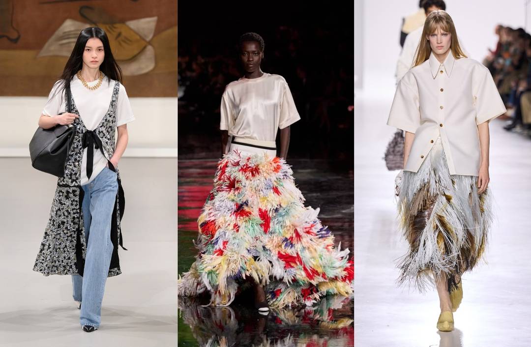 Boland's ‘Liberating Conventions' calls for combining diverse styles, prints and decades ‘layer by layer', and mixing occasions — ‘eveningwear with a casual sweatshirt.