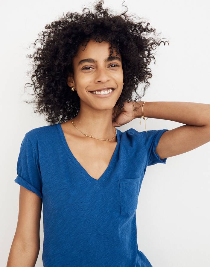 Whisper Cotton V-Neck Pocket Tee | Madewell